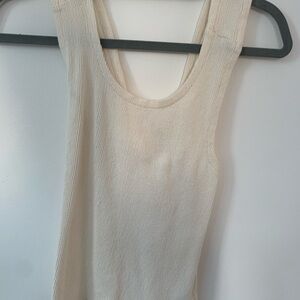 Women's Cream Ribbed Tank Top